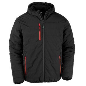 Result Genuine Recycled Mens Compass Padded Winter Jacket / Black/Red
